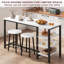 Ensemble de table Ã  manger avec 2 tabourets, table Ã  manger de comptoir avec 3 tablettes de rangement, ensemble de table de cuisine peu encombrant pour les appartements et les petits espaces