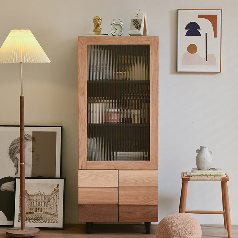 Vitrine moderne en bois massif minimaliste