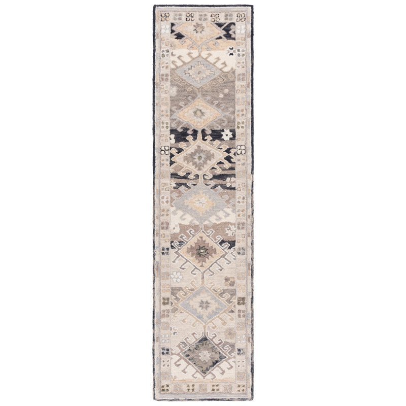 Annegrete Hand Tufted Wool Pile Southwestern Rug, Runner 2'3" x 9'