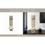 Contemporary Glass and Aluminum Pillar Holder with Sculptural Metal Ring Base for Decorative Accent Display-1971381750
