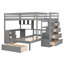 Lit superposé avec bureau, tiroirs et tablettes-245291259