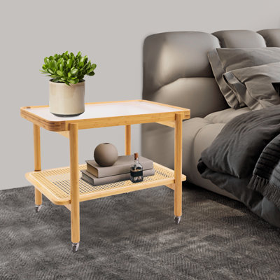 Coffee Table With Wheels, Coffee Table, 2 Shelves Sofa Table