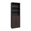 Home 2 Door Bookcase With Two Open Shelves And Concealed Storage, Stained Walnut