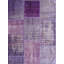 Hand Knotted Patchwork Area Rug in Purple