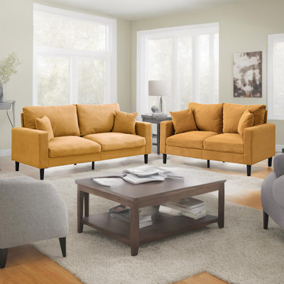 Two - Piece Sofa Set Comprising 3 - Seater And 2 - Seater, Crafted From Comfy Corduroy, Ideal For Small Spaces In Living Rooms And Bedrooms