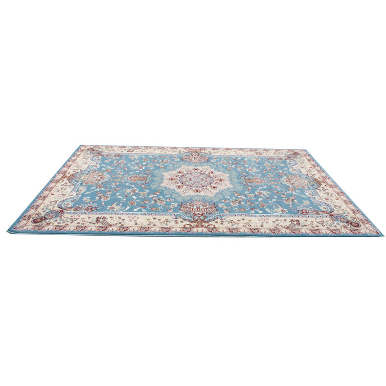 Tapis bleu / crème Valerie