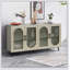 Meuble télé pour téléviseur de 65 pouces et plus, meuble télé en bois avec armoire de rangement et tablettes réglables