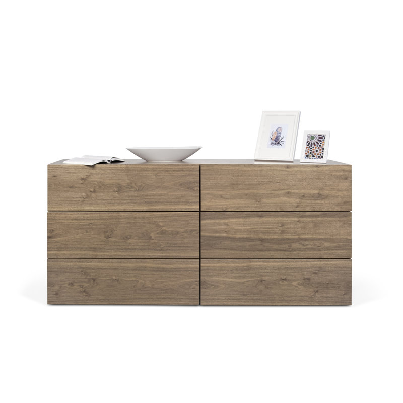 180 Cm Wide 6 Drawer Solid Wood Sideboard, Walnut