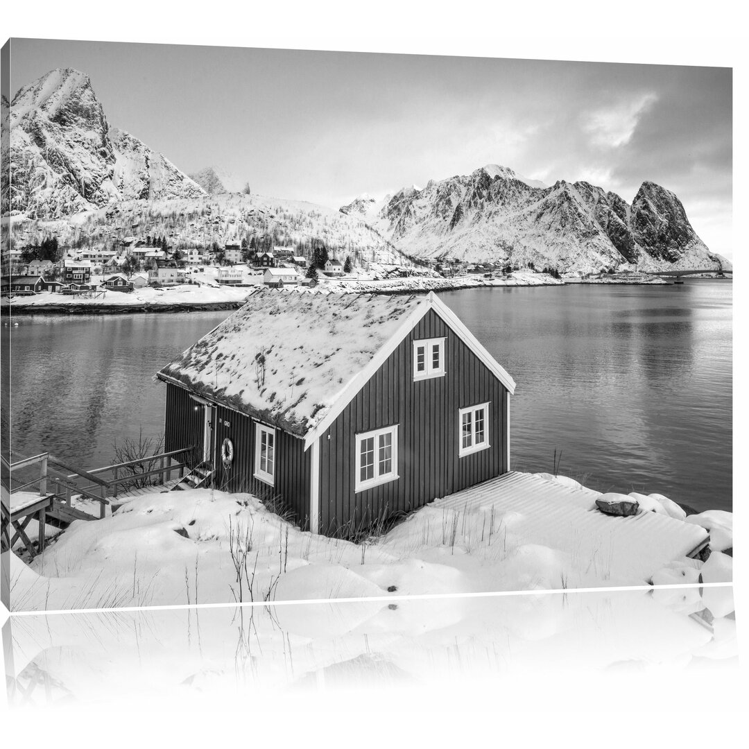 Leinwandbild „Fischerhaus an den Lofoten-Inseln“, Fotodruck