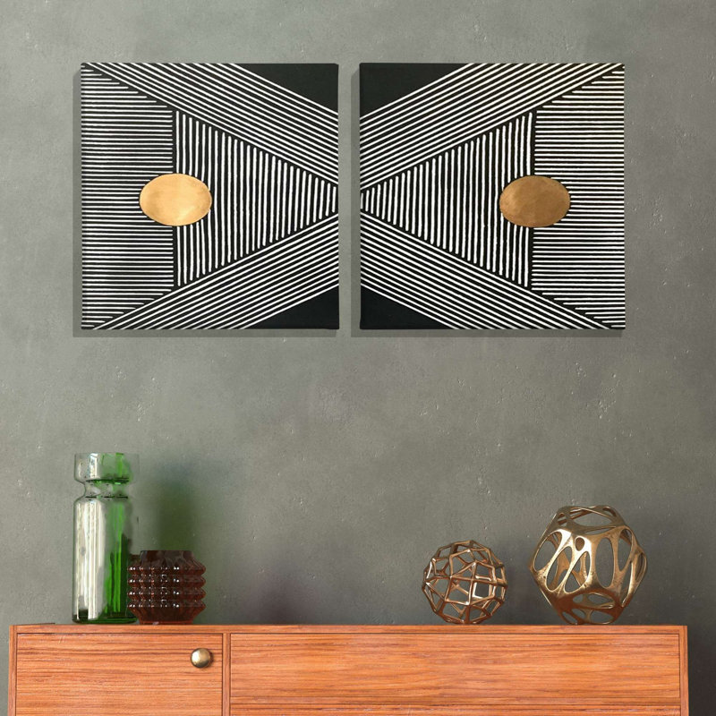 Stylish Decorative Canvas Paintings (2 Pieces), 12 x 12 Inches | 100% Canvas with 100% Wooden Frame | Perfect for Living Room, Bedroom, or Office Decor, Adds Elegance and Modern Touch to Any Space