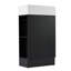 De salle de bain avec lavabo, armoire polyvalente avec tablette à deux niveaux et orientation gauche / droite en noir (nouvelle couleur wf308491)