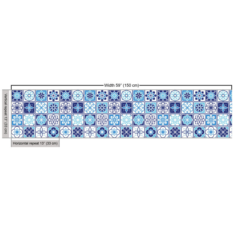 Chelsea-May Folkloric Portuguese with Floral Motifs in Squares Multi-Purpose Fabric