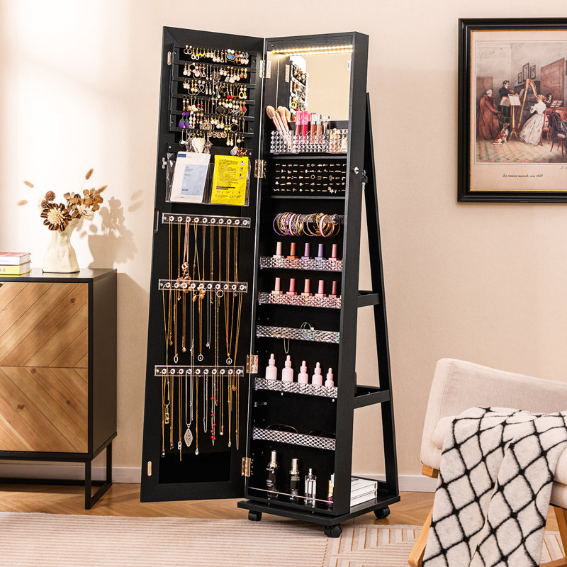 Jewellery Cabinet Jewelry Armoire, Black