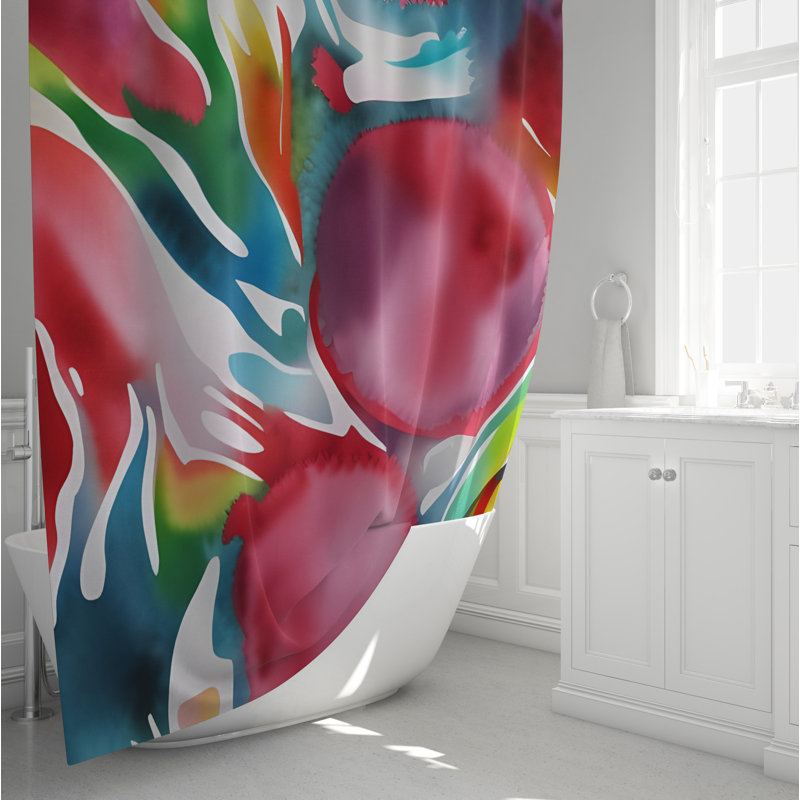 Rideau de douche à motif abstrait CLAUDI, H 72 po x l 70 po