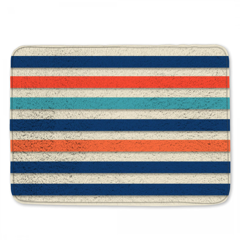 Tapis de bain à rayures horizontales, 24in W x 17in L