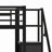 Full Size Metal Loft Bed With Desk, Storage Staircase And Small Wardrobe-106969732