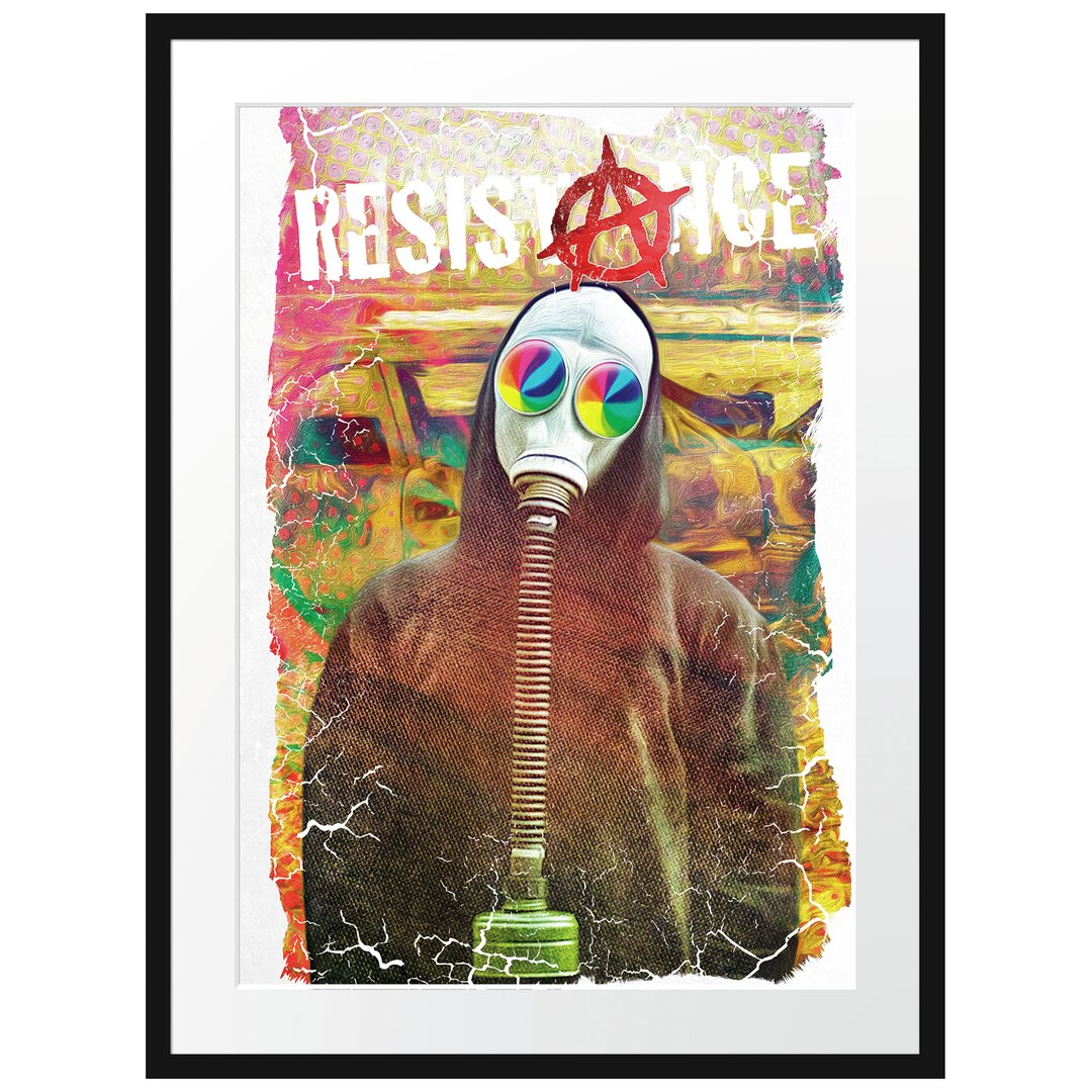 Gerahmtes Poster Resistance White