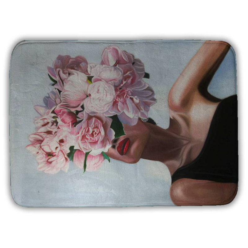 See life in flowers Bath Mat with Non-Slip Backing - Quick Dry Memory Foam Bathroom Rug - Absorbent - Modern Plush Spa-Style - Machine Washable
