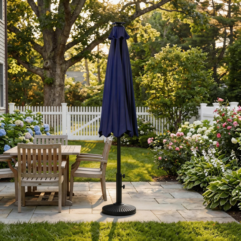10 pi. Parasol électrique électrique pour terrasse avec télécommande et ouverture motorisée, Marine