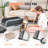 6 in Deep Cat Litter Box Odour-Free Litter Box with Filtering Foot Board-105368526