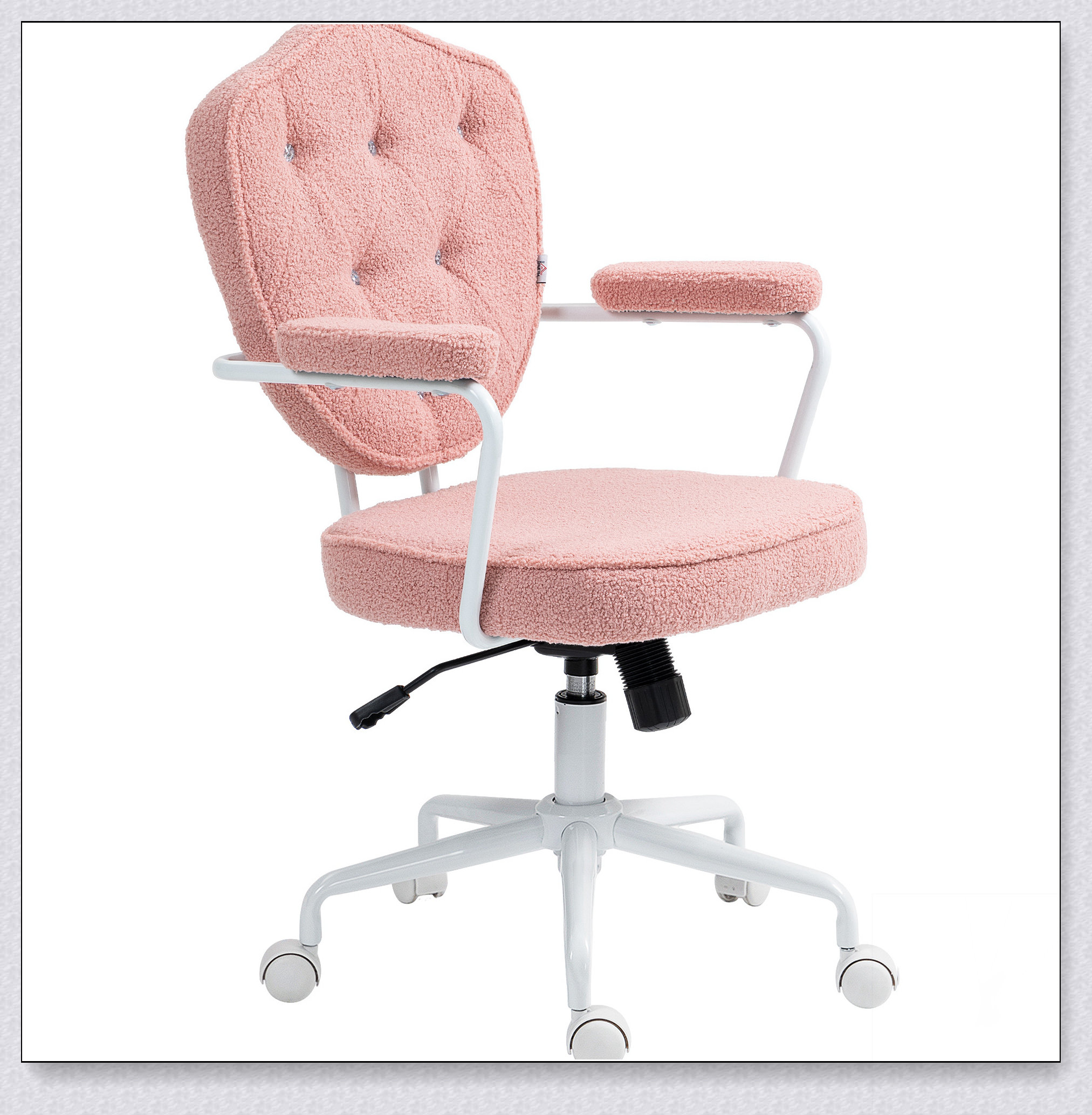 Red Barrel Studio Cute Office Chair, Computer Desk Chair with Button ...