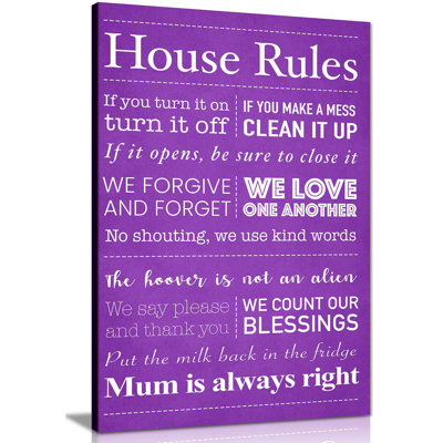 House Rules - Wrapped Canvas Print