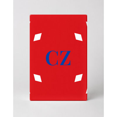 Czech Republic World Flag Luxury Diamond Monogram — White Red Blue — Canvas Wall Art