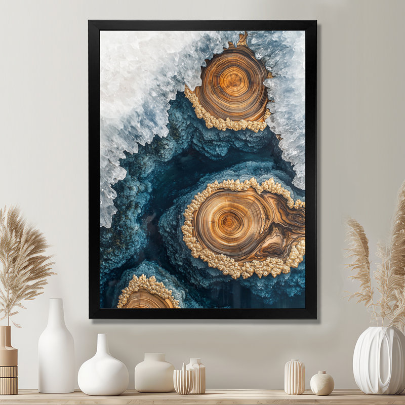 Art mural sur toile, "Giniebra", H 32 po x l 24 po, Picture Framed, Noir, noir, noir, noir