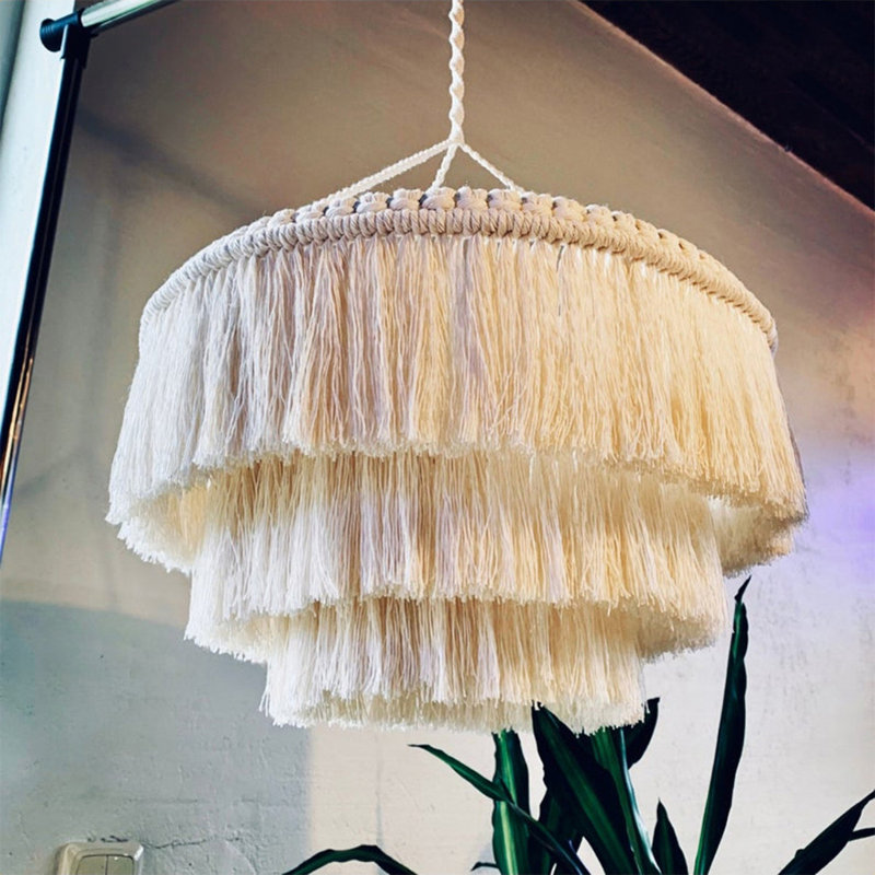 30cm H Cotton Lamp Shade in Beige