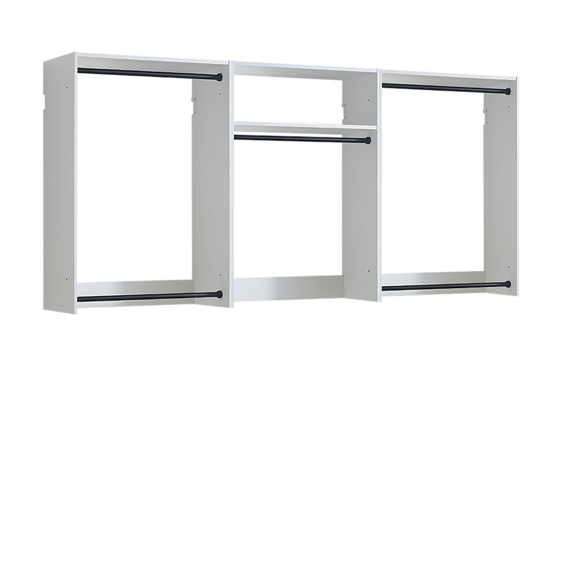 Devi White Wall Mounted Wood Closet System, White