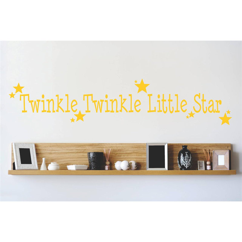 Décalcomanie murale little star twinkle twinkle, Jaune, H 6 po x l 30 po x P 0,16 po