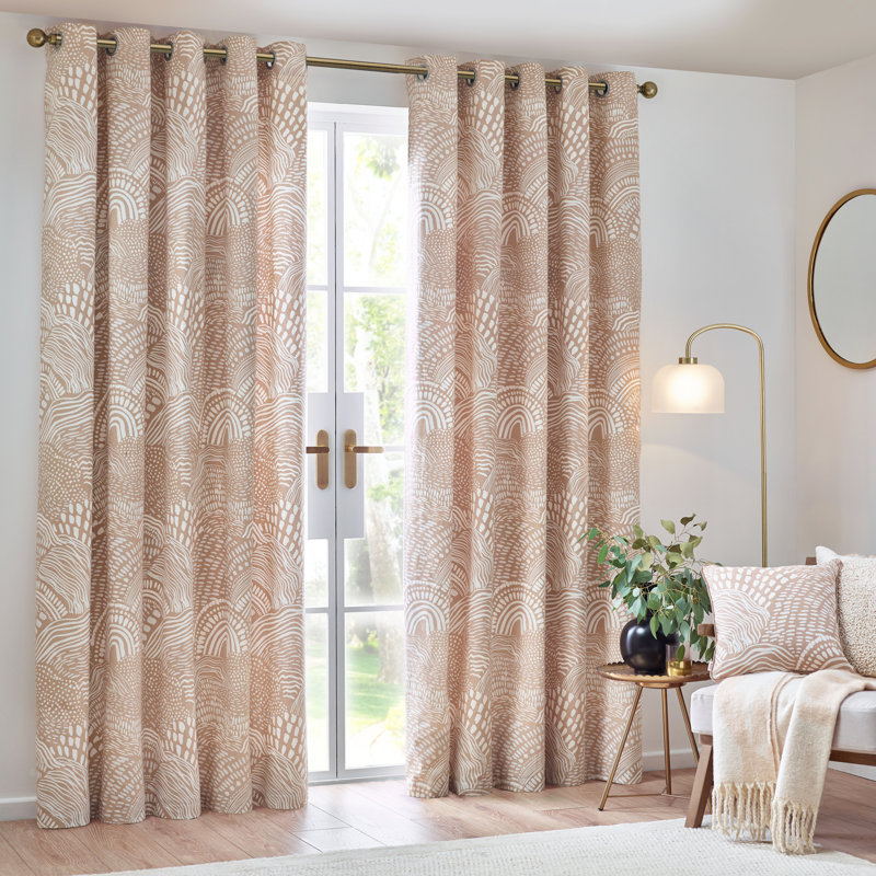 Burla Room Darkening Curtain Pair, Beige, 117 W x 137 D cm