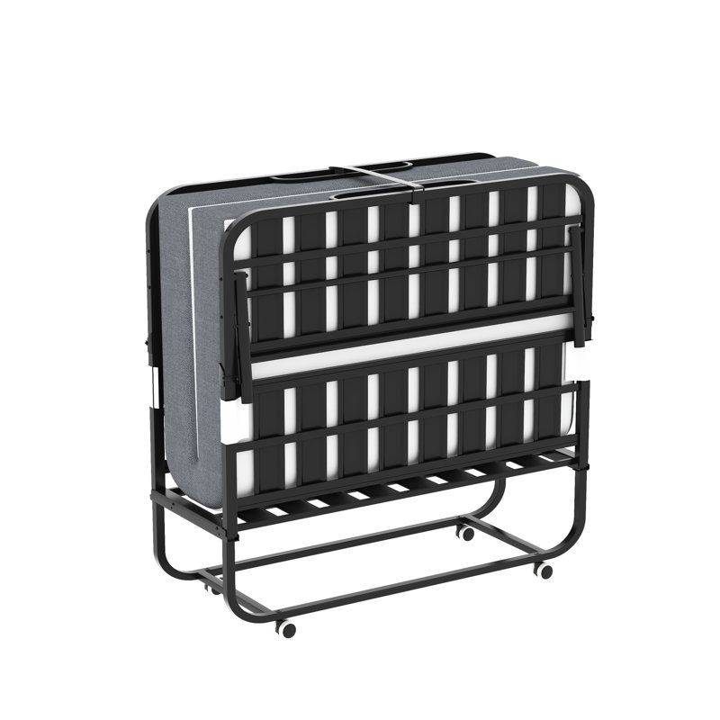 Grand lit pliant de 75 po x 46 po pour les personnes de grande taille, matelas en mousse viscoélastique de 5 po, 450 lb résistant, idéal pour la maison et les invités, très large avec de la mousse, capacité, installation rapide