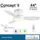 44" Concept II 3 - Blade LED Propeller Ceiling Fan with Remote Control and Light Kit Included