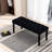 Black Upholstered Bench For Dining Room, Entryway, Bedroom - With Design, Sponge Filled Cushion, Plastic Floor Protection, Easy To Assemble 330 Lbs Capacity-467436529