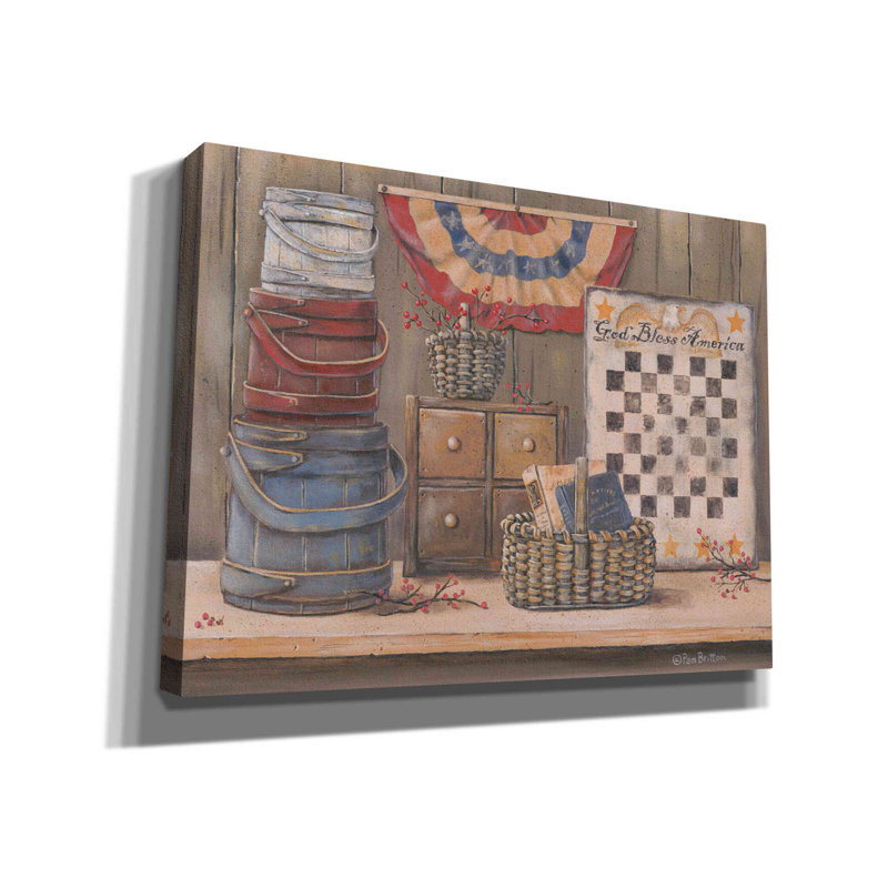 «God Bless America» par Pam Britton, art mural sur toile, H 12 po x l 16 po x P 0,75 po