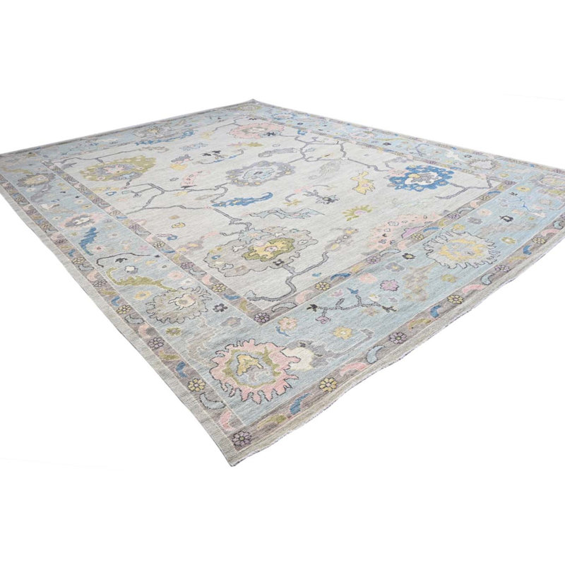 Oushak Collection, Transitional One-of-a-Kind Rectangle 12'3" X 15'4" Hand Knotted Area Rug