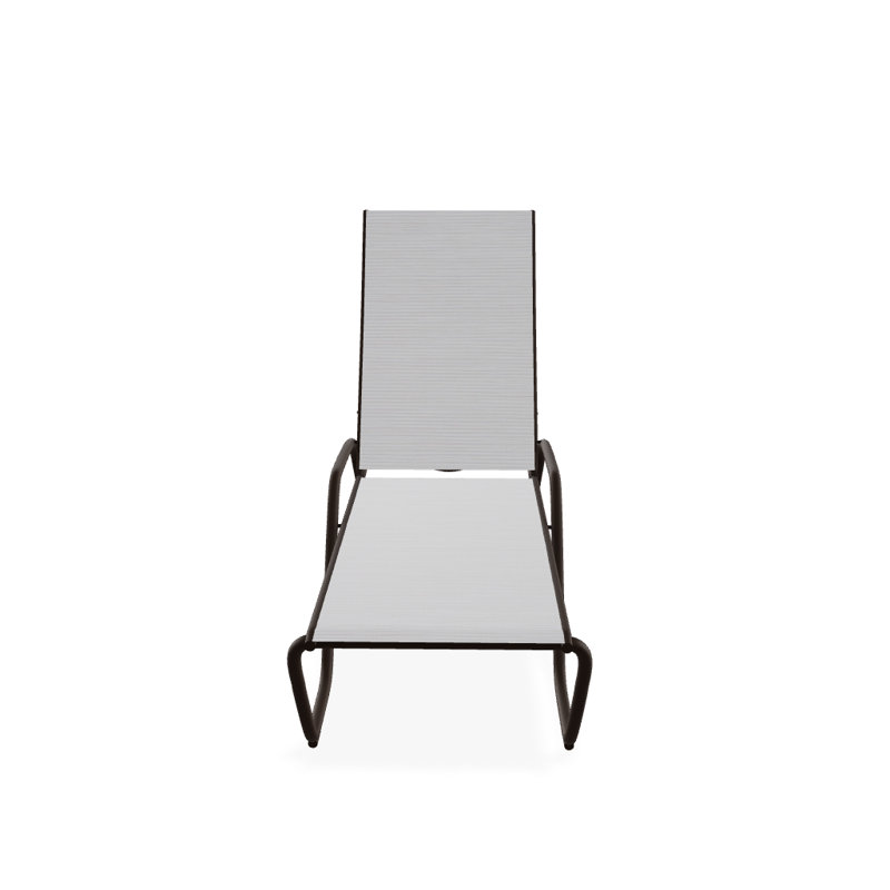 Outdoor Rust-Resistant Metal Chaise Lounge, Textured Kona, Abalone