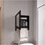 Armoire à pharmacie à miroir avec porte-serviettes blanc, une porte avec deux tablettes intérieures pour la salle de bain, cuisine noire
