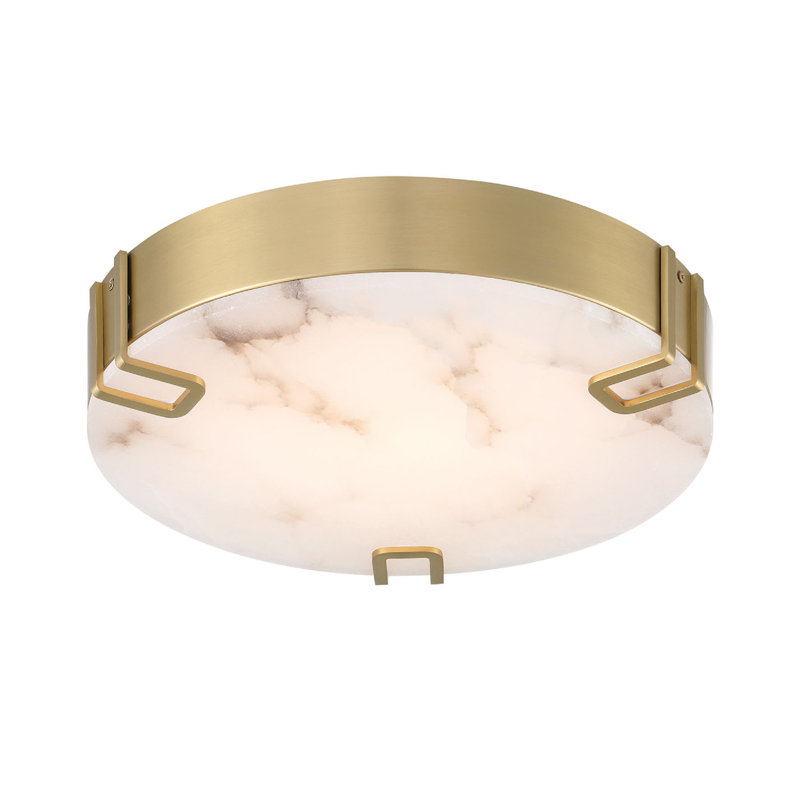 Noga, plafonnier encastré, albâtre, Doré, H 2,25 po x l 16 po x P 16 po