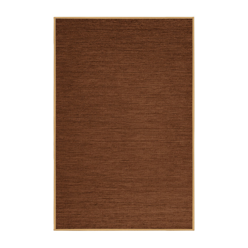 Machine Washable Solid Brown Area Rug, Runner 2' x 4'