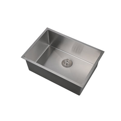 Évier de cuisine à simple cuve en acier inoxydable encastrable L 27 po x l 19 po