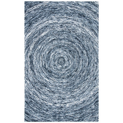 Ikat Hand Tufted Wool Abstract Rug
