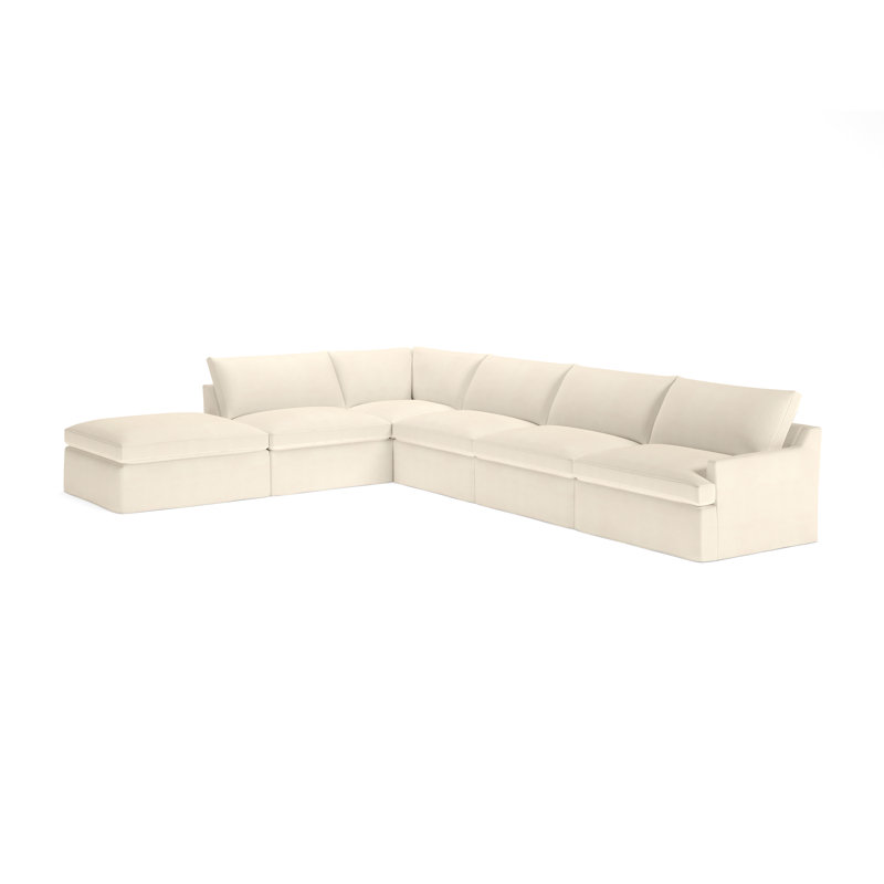 Canapé modulaire 6 pièces Wrenley, Bayou toile naturelle, Orienté à gauche (vu de face)