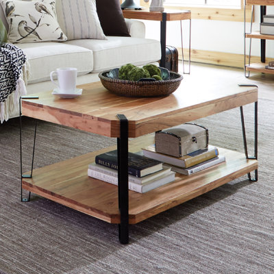 Tindal 48" W Solid Wood Rectangular Coffee Table