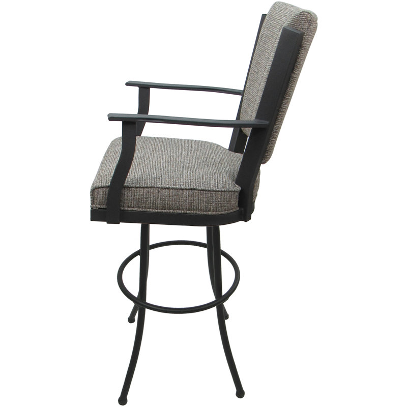 Tabouret de bar pivotant Cunegonda, Gris / Brun clair