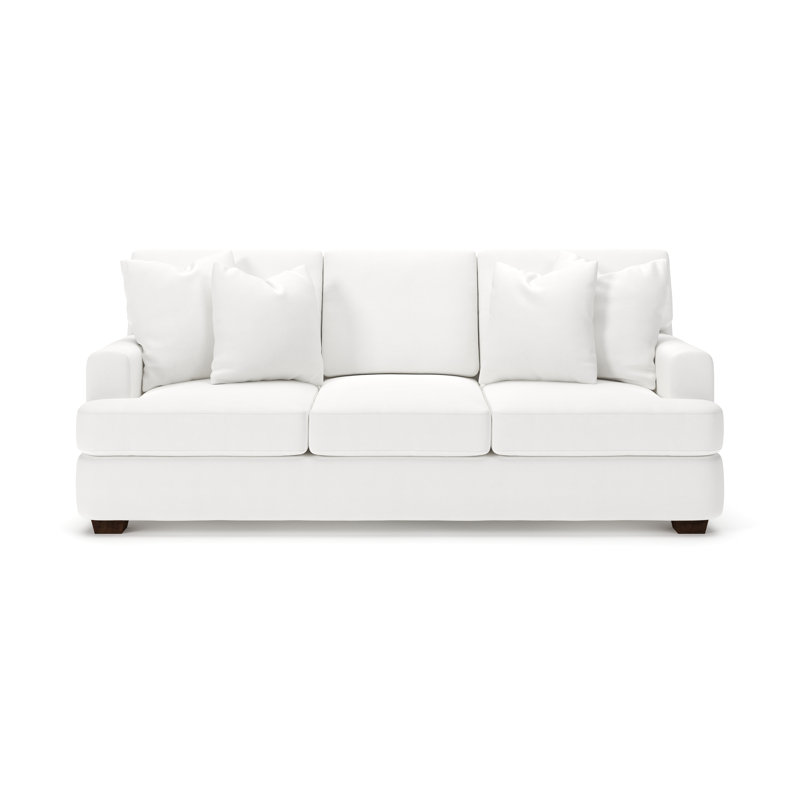 Emilio Upholstered 90'' Sofa, Bayou Off White Canvas