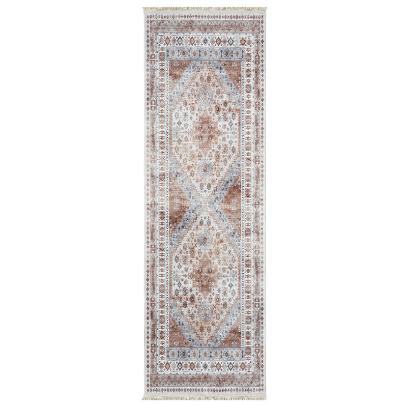 Tapis rectangulaire Daibhidh avec envers antidérapant, Tapis de couloir 2 pi x 10 pi