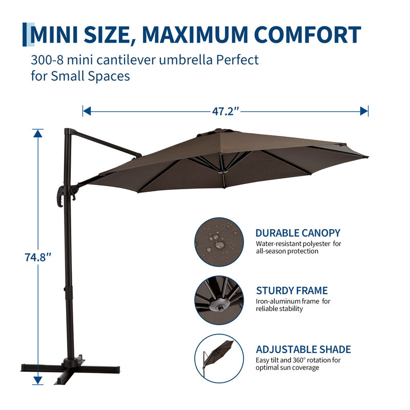 Balcony Parasol, Brown