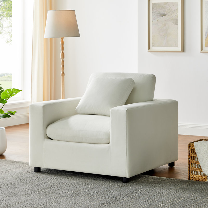 Fauteuil Jodina, Polyester ivoire performance